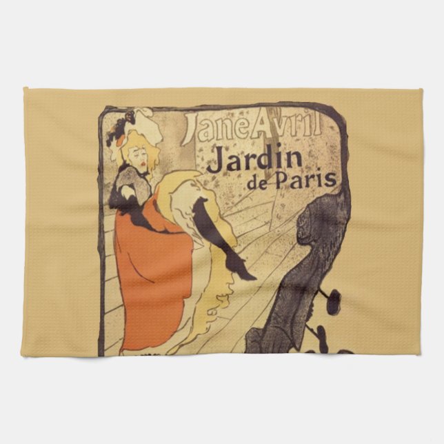 Jardin de Paris - Toulouse-Lautrec Kitchen Towel (Horizontal)