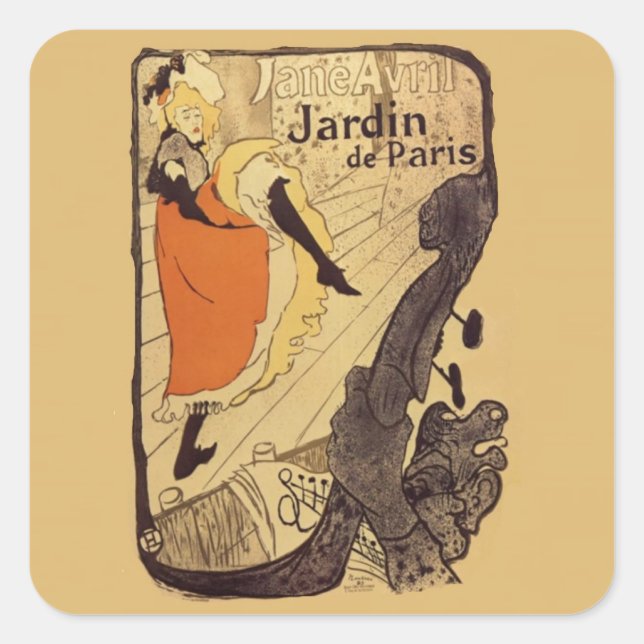 Jardin de Paris - Toulouse-Lautrec Square Sticker (Front)