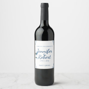 Jardin de Peacock en Étiquette de vin bleu et blan