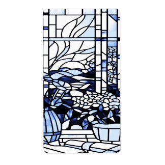 Jardin de printemps en verre bleu teinté