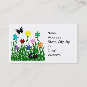 Jardin de puzzle avec des cartes de visite