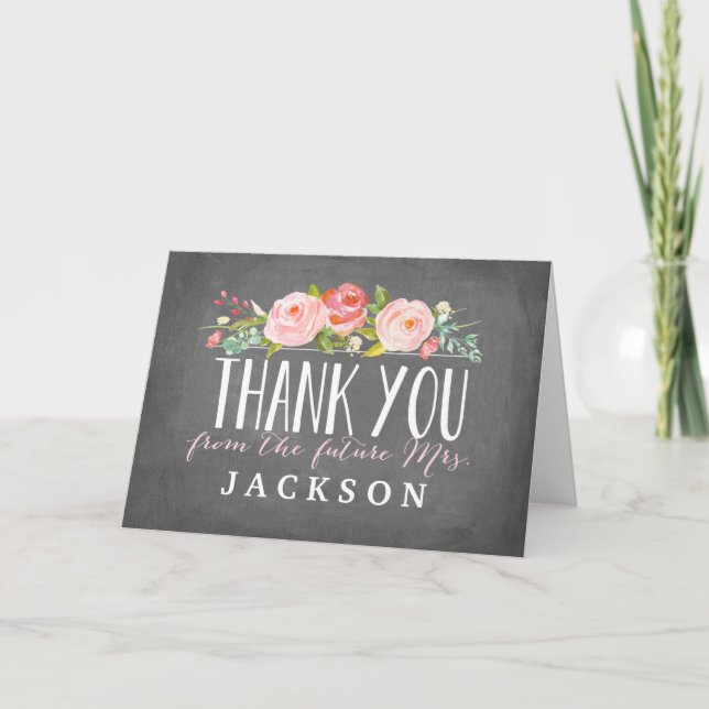 Jardin de roses | Carte de remerciement pour fianç (Devant)