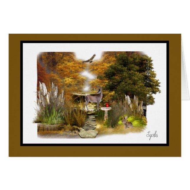 Jardin de saison d'automne avec carte intérieure b (Devant horizontal)
