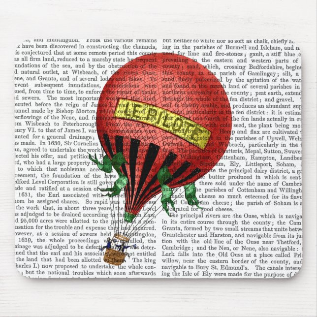 Jardin De Tuileries Hot Air Balloon Mouse Pad (Front)