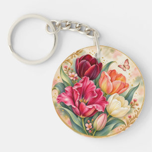 Jardin de tulipes à l'aquarelle luxueux