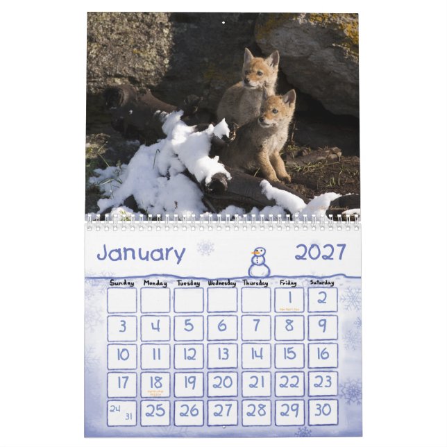 Jardin d'enfants dans le calendrier de Yellowstone (Jan 2027)
