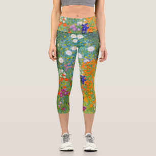 Jardin des fleurs par Gustav Klimt Capri Leggings