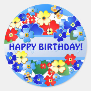 Jardin des fleurs ~ Sticker d'anniversaire