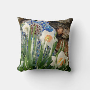 Jardin des jonquilles blanches Coussin