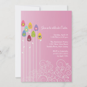 Jardin des Oeufs de Pâques Invitation pour le dîne