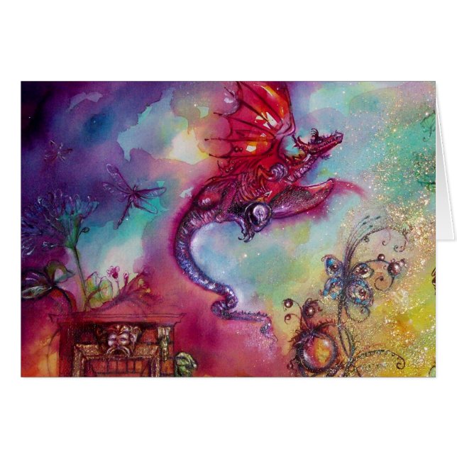 JARDIN DES OMBRES PERDUES - DRAGON ROUGE VOL (Devant horizontal)