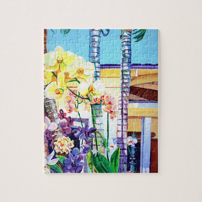 Jardin des orchidées hawaïennes puzzles (Vertical)