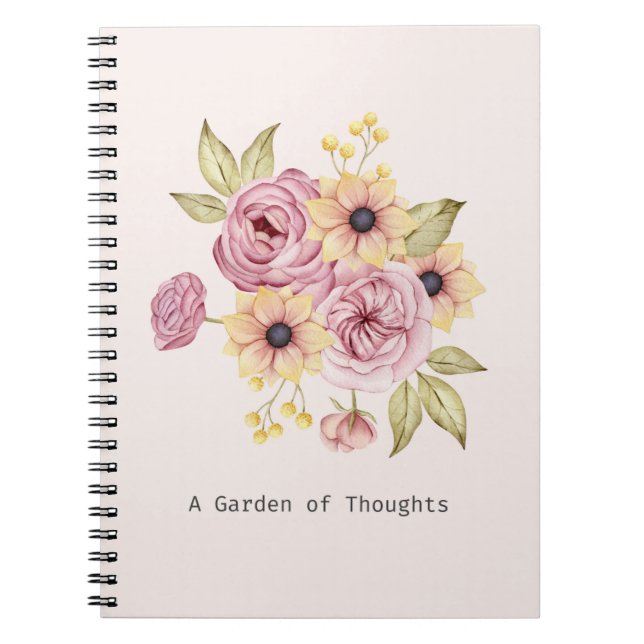 Jardin des pensées Carnet de bouquet floral (Devant)