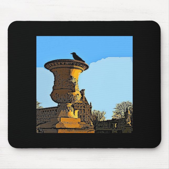 Jardin des Tuileries Crow - Painting Mouse Pad (Front)