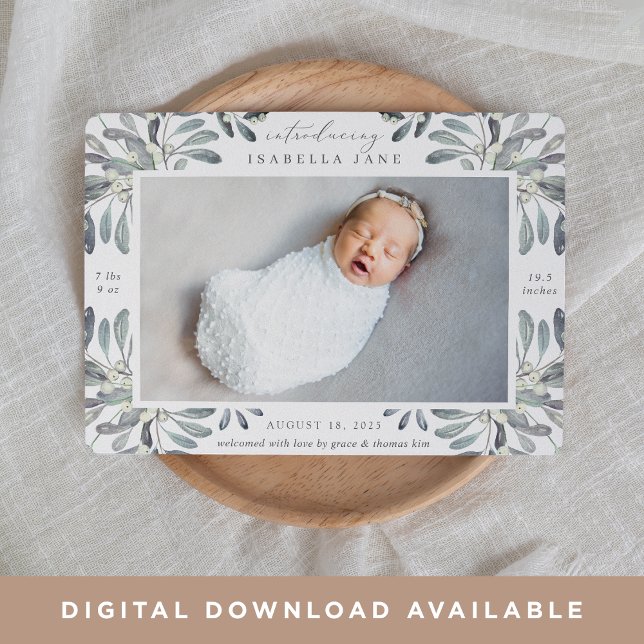 Jardin d'été | Faire-part de naissance photo (Créateur téléchargé)