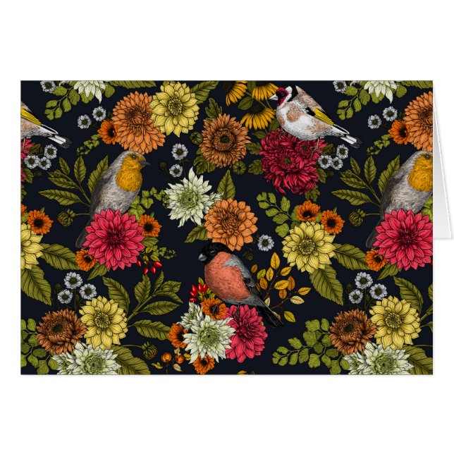 Jardin d'oiseaux et de fleurs 2 (Devant horizontal)