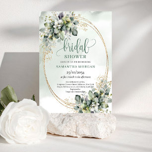 Jardin Doré Verdure Or Invitation Mariage Fiançail
