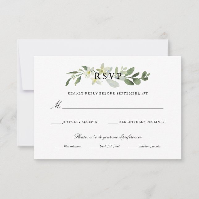 Jardin élégant de verdure Eucalyptus Mariage RSVP (Devant)