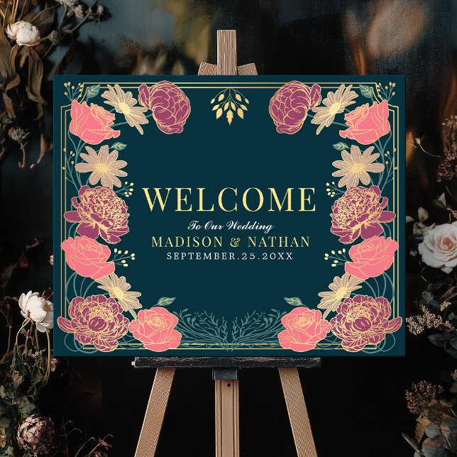 Jardin enchanté Mariage  Affiche de bienvenue (Créateur téléchargé)