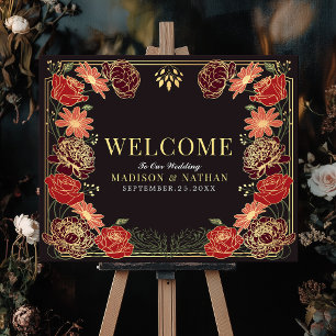 Jardin enchanté Mariage  Affiche de bienvenue