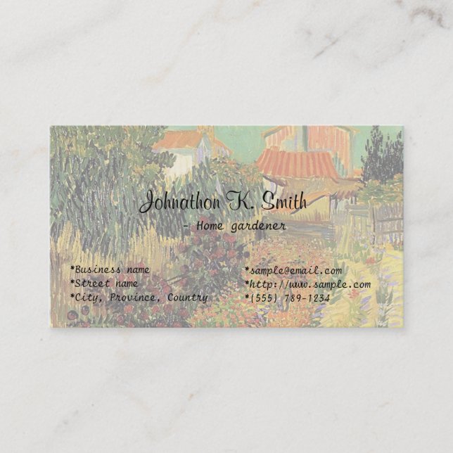 Jardin, ferme, artistes, cartes de visite de la vi (Devant)