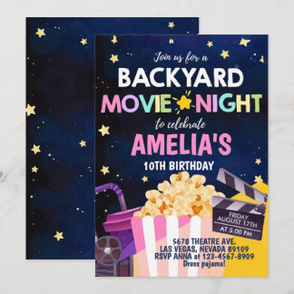 Jardin Film Nuit Anniversaire Invitation Sous