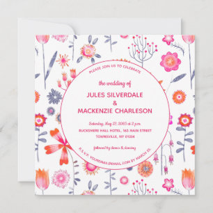 Jardin Fleur Moderne Boho Faire-part de mariage ro