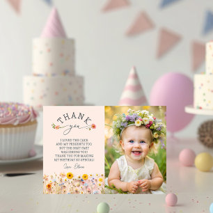 Jardin Fleur sauvage 1er anniversaire Carte de rem