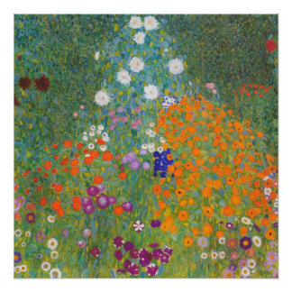 Jardin Fleur Vibrant - Gustav Klimt Poster Gloss