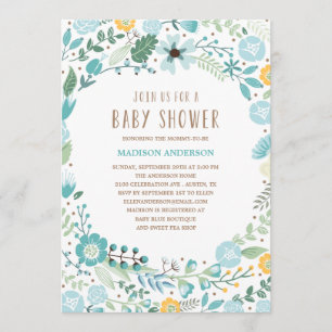 Jardin fleuri   Invitation Baby shower