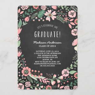 Jardin fleuri Invitation de la fête de graduatio
