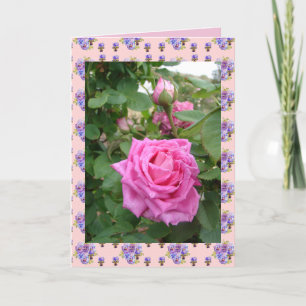 Jardin fleuri Vintage rose Rose Rose Carte