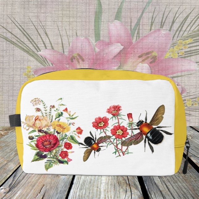 Jardin Fleurs Sac de toilette, Jaune, Abeille, Ois (Créateur téléchargé)