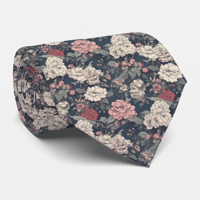 Jardin Floral asiatique rétro Cravate (Roulé)