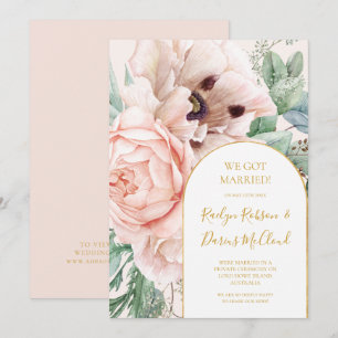 Jardin floral clair Pastel Elopement Faire-part