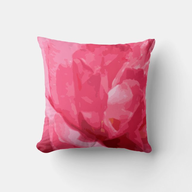 Jardin floral de fleur d'aquarelle rose de coussin (Recto)