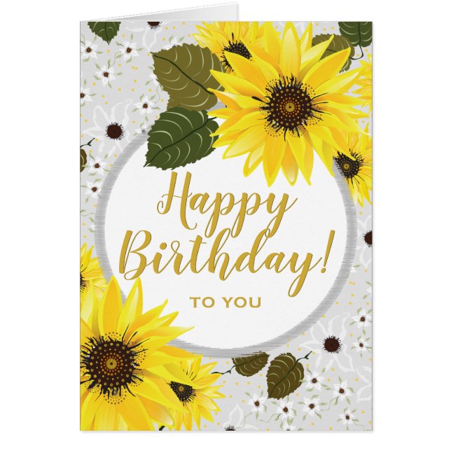 Jardin floral de tournesol | Anniversaire (Devant)