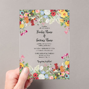 Jardin Floral Faire-part de mariage aux fleurs col