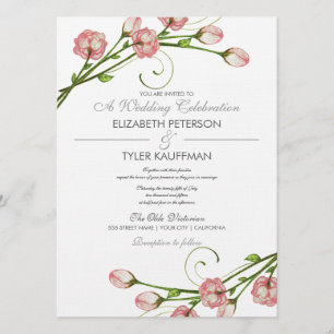 Jardin Floral Faire-part de mariage Rose