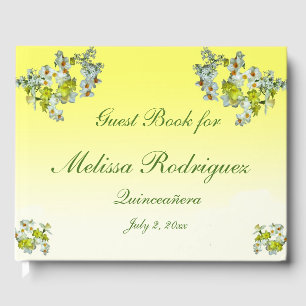 Jardin Floral Jaune Fleur Quinceanera Livre d'or
