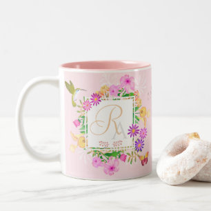 Jardin Floral Monogramme rose Mug
