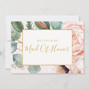 Jardin Floral Pastel   Carte De Proposition D'Honn