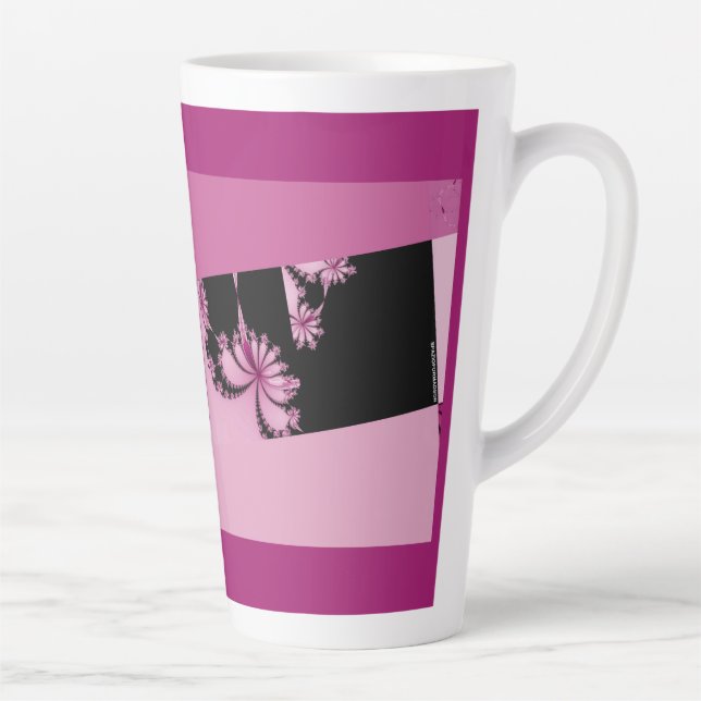 Jardin fractal eau rose latte Mug (Droite)