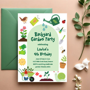 Jardin Garden Anniversaire Fête Invitation