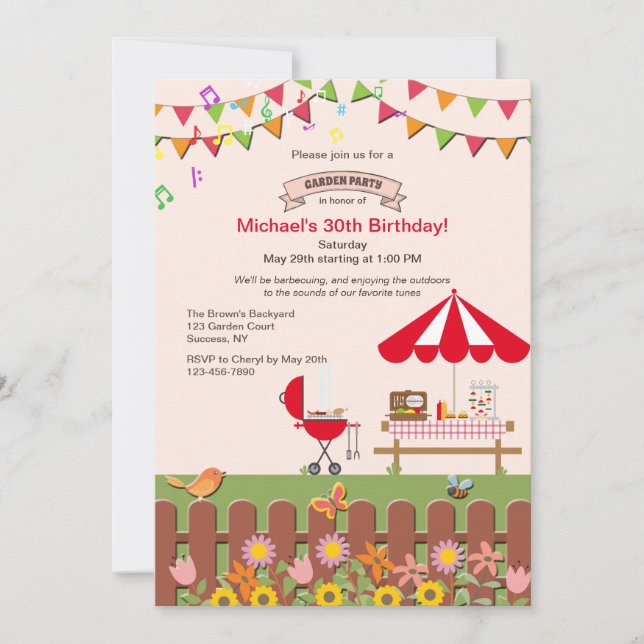 Jardin Garden Party Invitation (Devant)
