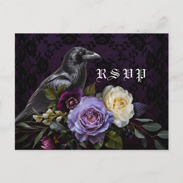 Jardin gothique pourpre Moody | Carte postale RSVP (Devant)