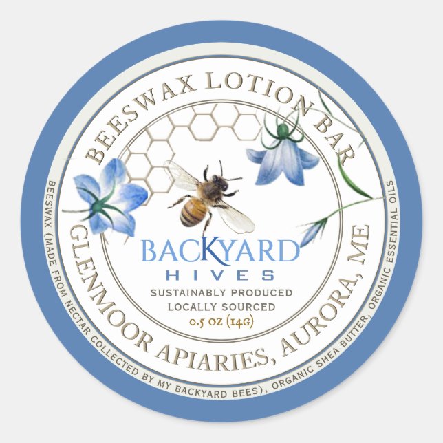 Jardin Hive Apiary Durable Lotion Bar Étiquette (Devant)