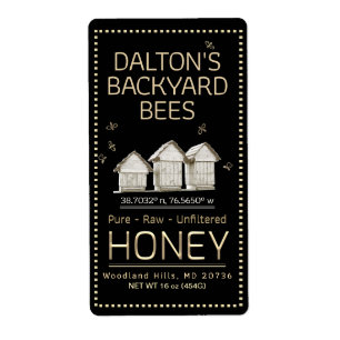 Jardin Hive Jar de miel Étiquette Petites abeilles