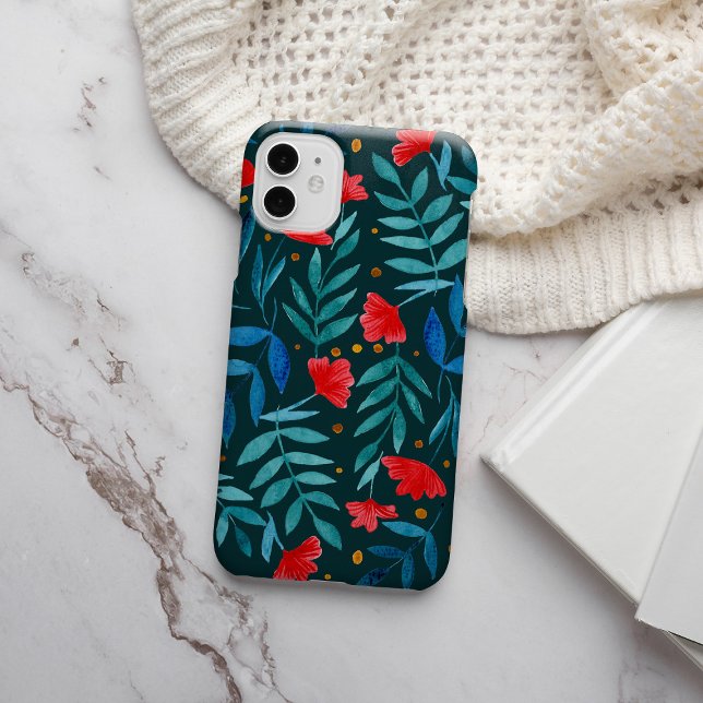 Jardin magique - turquoise foncé et coque rouge (Créateur téléchargé)