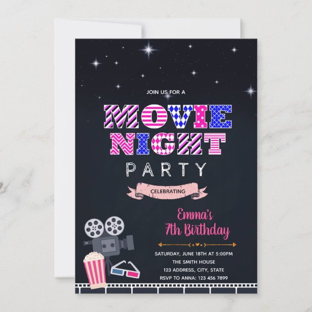 Jardin Movie Invitation à la fête d'anniversaire (Devant)